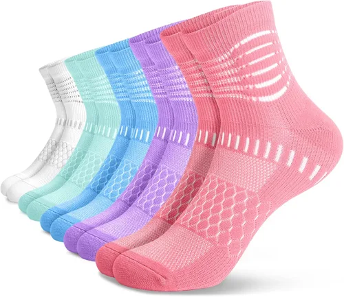 Vista 20 de IRAMY Calcetines de compresión de tobillo Coolmax para mujeres y hombres, calcetines que absorben la humedad, alivio de la fascitis plantar, 3/5