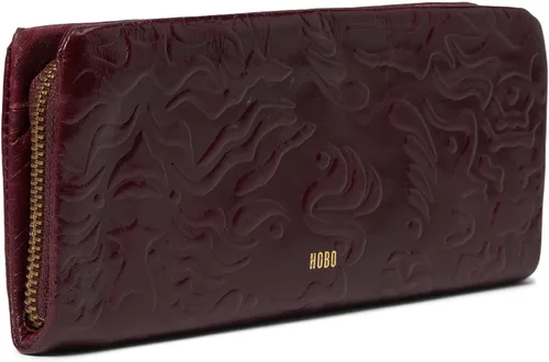 Vista 2 de HOBO Eliza - Cartera para mujer - Construcción de cuero de grano con interior forrado impreso, cartera compacta y práctica, Merlot, Eliza
