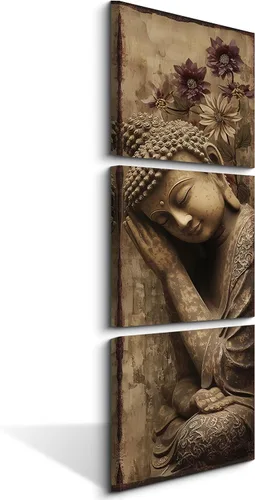 Vista 12 de NAN Wind 5 piezas de lienzo de flor de loto zen de Buda Zen, decoración espiritual para meditación, decoración pacífica del hogar, simbolismo