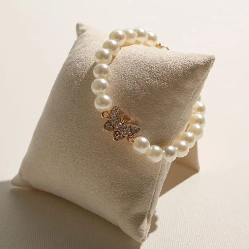 Vista 7 de VIEWLAP Juego de pulseras bohemias de cadena dorada con múltiples capas apilables para mujeres y niñas, juego de pulseras de cuentas de perlas