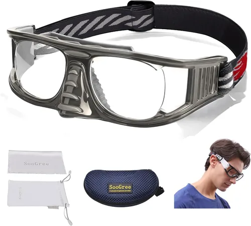 Vista 7 de SooGree Gafas deportivas de racquetbol, baloncesto, fútbol, fútbol, gafas protectoras, lentes de seguridad, lentes reemplazables