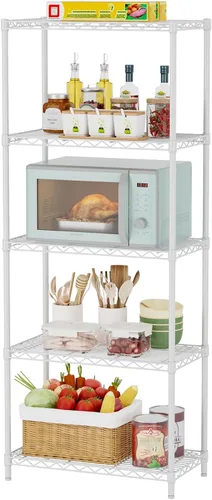 Vista 35 de SINGAYE 2 estantes pequeños para cocina, estante de alambre, estante de metal, organizadores ajustables, estantes de almacenamiento para despensa