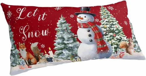 Vista 14 de Fundas de almohada de invierno con copos de nieve de tamaño estándar, 2 paquetes de fundas de almohada suaves para cama, fundas de almohada lumbar