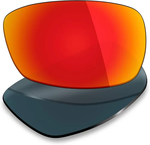 Vista 3 de Mryok 4 pares de lentes polarizadas de repuesto para gafas de sol Oakley Crosshair 2.0, color negro sigiloso, rojo fuego, azul hielotitanio