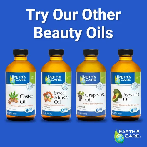 Vista 7 de Earth's Care Aceite de jojoba 100% puro para cabello, piel y uñas, prensado en frío, hidratante natural nutritivo, 8 onzas líquidas
