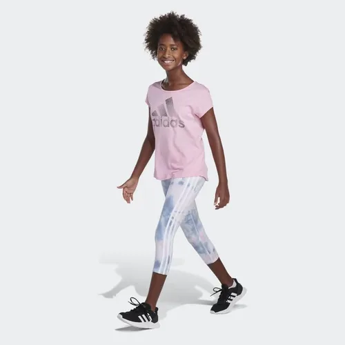 Vista 4 de adidas Girls' 78 Cotton 3 Stripe Allover Print Tight