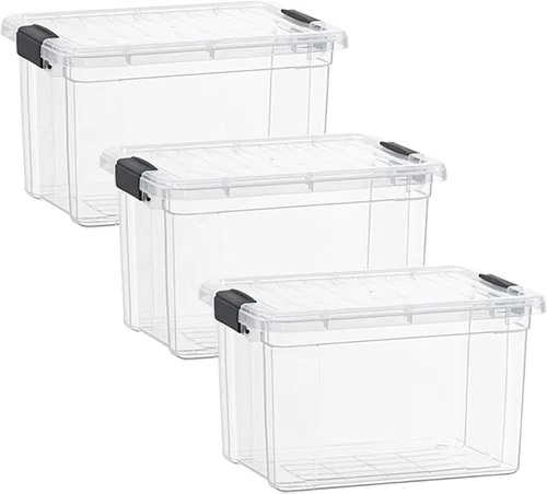 Vista 17 de Superio Mini contenedor de almacenamiento de plástico para crayón, suministros de arte y estuche de costura, organizador pequeño apilable