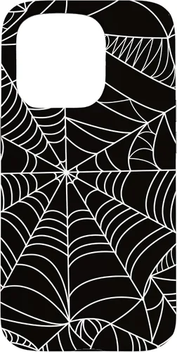 Vista 14 de iPhone 12/12 Pro blanco y negro araña web Único estuche de Halloween de Artsy moderno