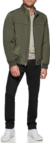 Vista 2 de Tommy Hilfiger Chaqueta bomber de memoria sintética de rendimiento para hombre