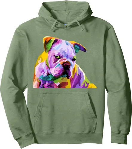 Vista 8 de Sudadera con capucha de bulldog británico inglés para dueños de perros, Negro, S