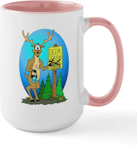 Vista 40 de CafePress Deer Season Closed Large Mug 15 oz (444 ml) Ceramic Coffee Mug