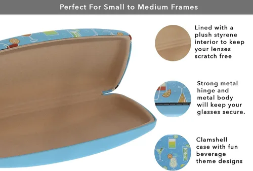 Vista 3 de Ron's Optical Clamshell - Funda rígida para lentes de lectores de marcos pequeños a medianos para mujeres y hombres