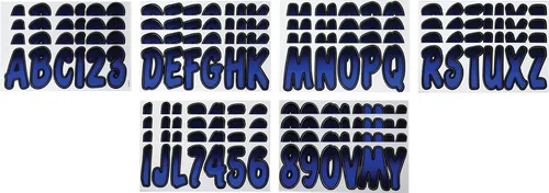 Vista 2 de Kit de registro número de fábrica, color azul y negro de Hardline Products Azul Metálico - Negro