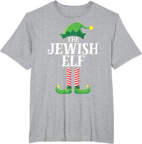 Vista 24 de Playera de pijama para fiesta de Navidad, grupo familiar a juego con elfo judío