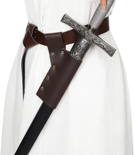 Vista 2 de Funda de cuero medieval para espada, daga de rana, accesorio universal para espada y cutlass para estoque