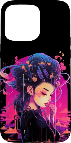 Vista 28 de iPhone 16 Japanese Geisha Retro Anime Cyberpunk Manga Synthwave Artsy Case