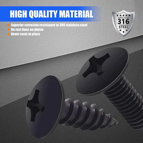 Vista 5 de gunhunt Kit de 8 tornillos para matrícula, pernos de acero inoxidable M6, sujetadores de matrícula estándar estadounidense, repuesto de tornillos
