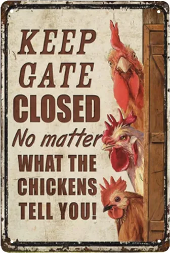 Vista 4 de Letrero de metal con texto en inglés "Keep Gate Closed" de Alpaca Farm Keep Gate Closed, divertido letrero de precaución de metal para valla
