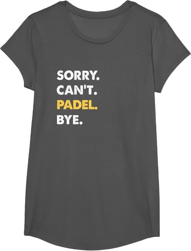 Vista 39 de Sorry Can't Padel Bye Funny Camiseta de Padel, Negro