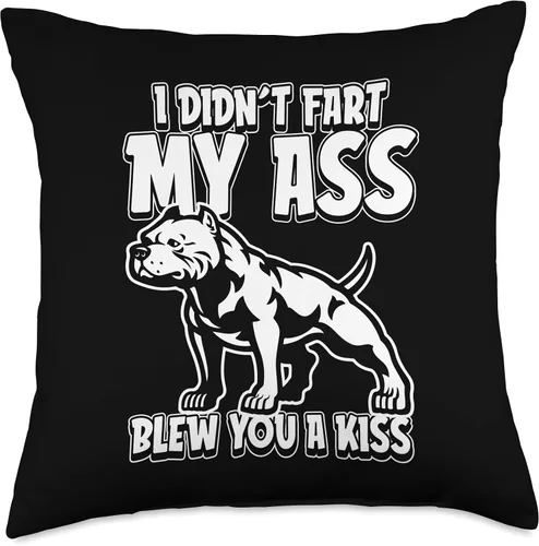 Vista 5 de American Bully Gifts & Accessories American Bully Dog Pet I Didnt Fart My Butt Blew You A Kiss - Almohada de 16 x 16 pulgadas, multicolor