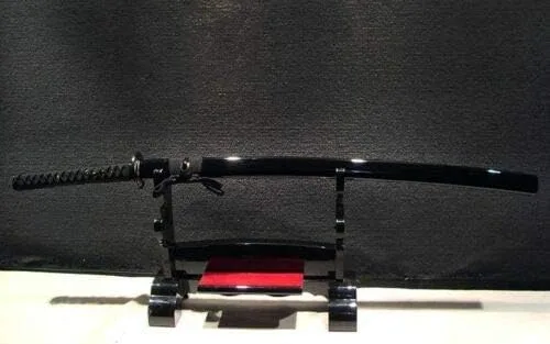 Vista 2 de Espada Katana japonesa hecha a mano de 41 pulgadas, hoja de espiga completa, acero al carbono 1095, espadas samurai