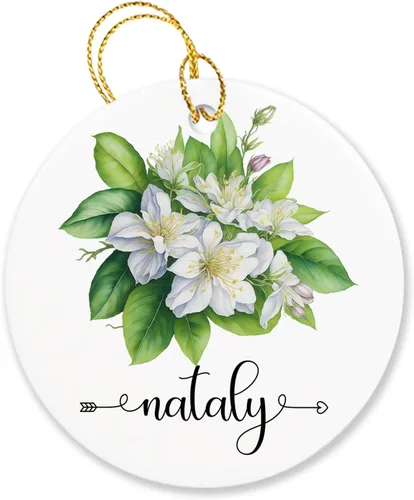 Vista 25 de Adorno personalizado de flor de azalea para la primera Navidad, adorno personalizado de Azalea 1ª Navidad, recuerdo de flores para amigos, regalo