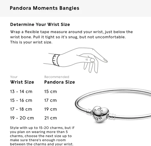 Vista 5 de Silver Pandora Bangle with Heart Logo Clasp