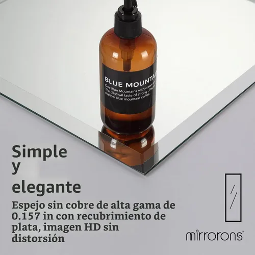 Vista 5 de Mirrorons Espejo biselado de 40 x 32 pulgadas, sin marco, espejo de pared