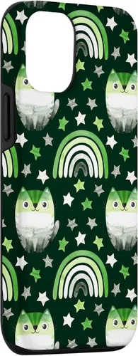 Vista 3 de Funda para iPhone 15 Aromantic Pride Month Green Rainbows Cats LGBT Gay Subtle Bi