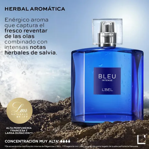 Vista 5 de L'Bel - Bleu Intense Perfume para hombre de larga duración 3.4 fl oz/3.4 Oz