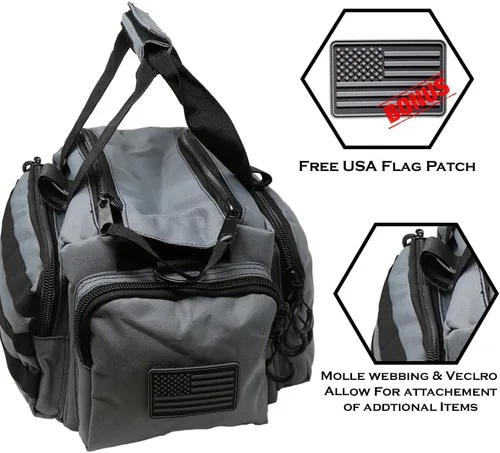 Vista 4 de Exos Tactical Range Bag - Medium Size Range Bag for Shooting - Gun Case for Handguns, Ammo Storage, Tactical Backpack, Molle Webbing, Free Subdued