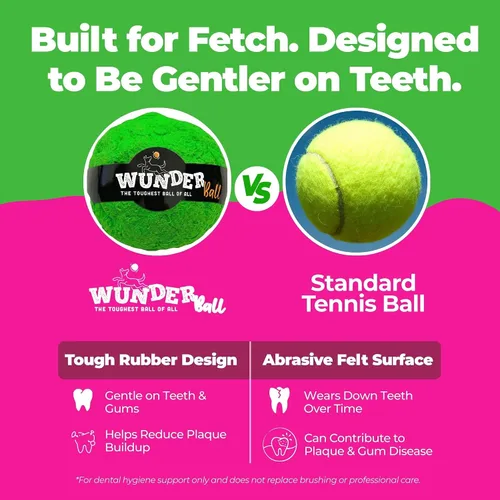 Vista 4 de WACKYwalk'r WUNDERball Juguete de Buscar Duradero para Perros – Pelota de Goma Natural Indestructible, Más Segura que las Pelotas de Tenis, Flota