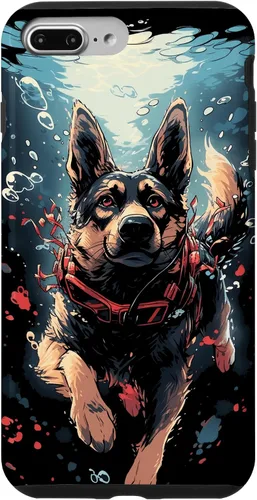 Vista 11 de iPhone 16 German Shepherd Dog Diving Swimming Underwater Case