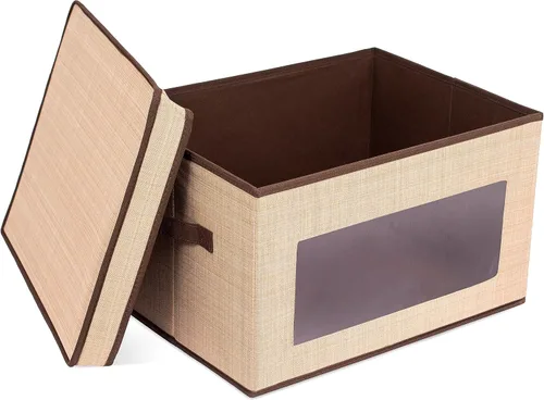 Vista 2 de Internet's Best Caja de almacenamiento con vidriera Marrón
