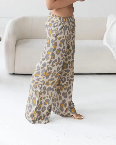 Vista 5 de The Drop Pantalón con estampado de guepardo crema irlandesa para mujer por victoriouslogan