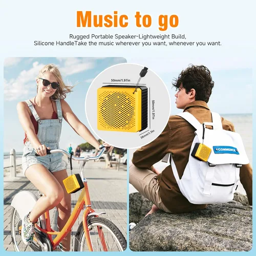 Vista 2 de Altavoces Bluetooth portátiles, IPX6 impermeable inalámbrico para exteriores pequeño altavoz con 24 horas de reproducción, graves estéreo HD