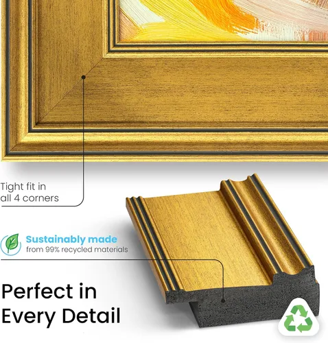 Vista 5 de Marco de TV Premiere Deco con Chip de Color Dorado Antiguo de 3" (32", 43", 50", 55", 65", 75", 85") Compatible SOLO con Televisores Samsung The