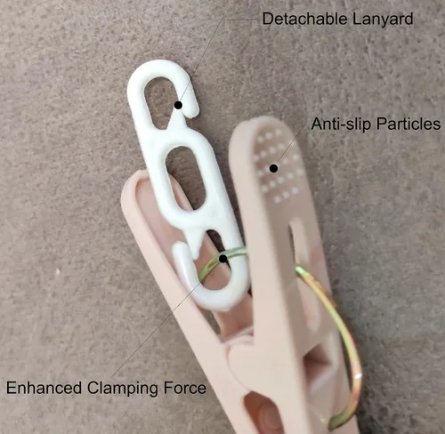 Vista 5 de Perchas plegables de viaje para ropa con clips, estantes de secado de ropa, calcetines de lencería de plástico antideslizante para faldas, perchas
