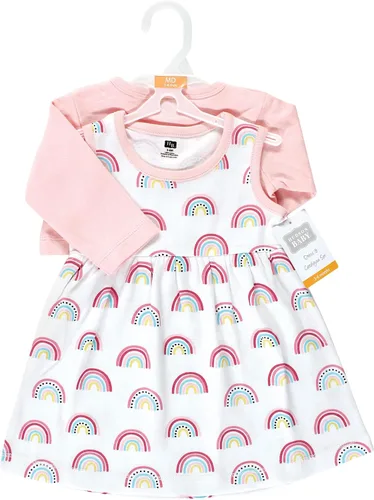 Vista 2 de Hudson Baby - Conjunto de vestido y cárdigan de algodón para bebé niña