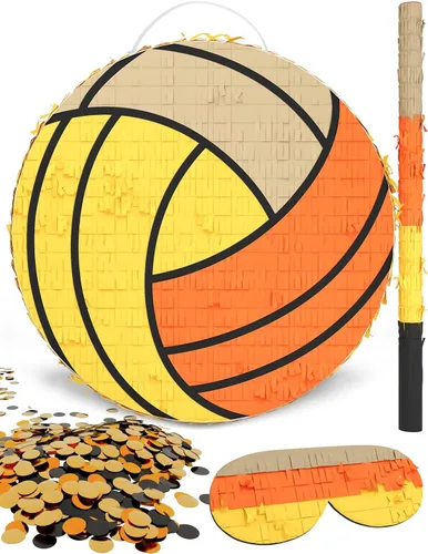 Vista 12 de Piñata de fútbol – Incluye palo de madera, vendaje de ojos y confeti – 13 x 13 x 3 pulgadas – Perfecto para decoraciones de fiestas deportivas