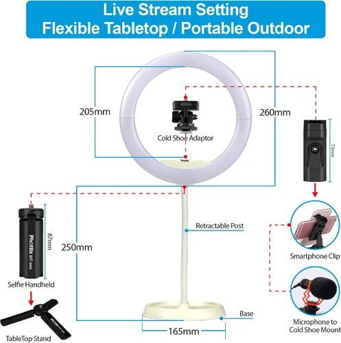 Vista 3 de Phottix Nuada Ring 10 LED Light Go Kit