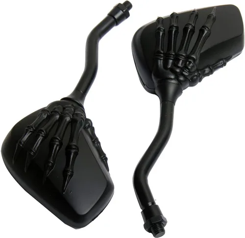 Vista 2 de Espejos traseros de motocicleta con calavera negra 3D compatible con Yamaha Stratoliner S XV1900CTSES 2014