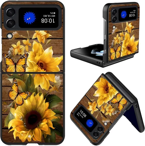 Vista 18 de Diseñada para Samsung Galaxy Z Flip 4 5G, funda rígida para teléfono de PC, a prueba de golpes y caídas, patrones de moda para una protección Gatos