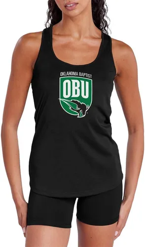 Vista 139 de Camiseta deportiva sin mangas oficial de NCAA Collegiate para mujer, con espalda cruzada, colección con logotipo primario