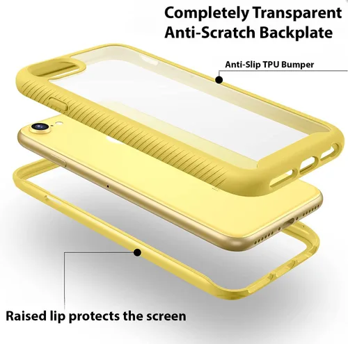 Vista 4 de CellEver Funda transparente de cuerpo completo para iPhone SE 2020, iPhone 7/8, protección resistente con parachoques de TPU antideslizante y 2