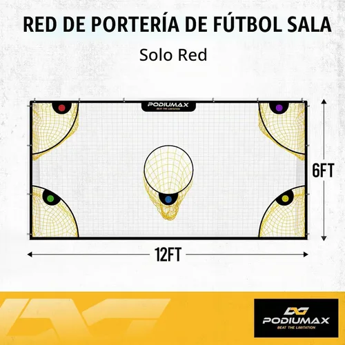 Vista 2 de PodiuMax Red de Portería de Fútbol con Zonas de Puntuación Destacadas