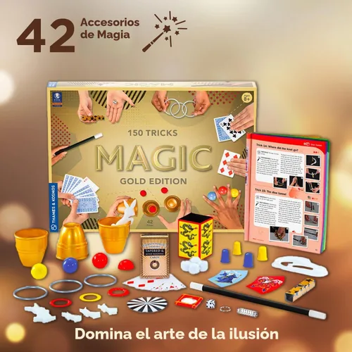 Vista 4 de Thames & Kosmos Magic: Gold Edition Juego con 150 trucos Manual de instrucciones a todo color de 96 páginas 42 accesorios Tutoriales