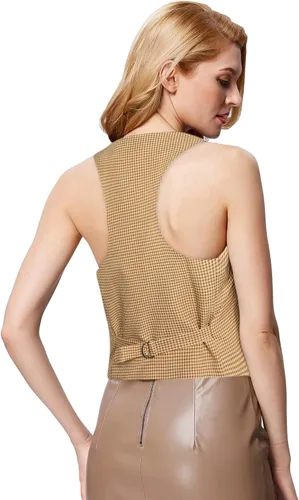 Vista 110 de GRACE KARIN - Chaleco corto para mujer con espalda cruzada, chaleco estilo académico y retrofuturista