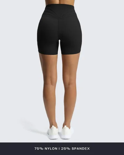 Vista 5 de Aoxjox Trinity Pantalones cortos de ciclismo para mujer, control de abdomen, cintura alta, para ejercicio, correr, yoga, de 6 pulgadas