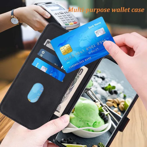 Vista 2 de Funda para Galaxy S20, ranuras para tarjetero, correa de muñeca, protección interior de TPU, soporte de piel sintética para Samsung S20 5G de 6.2